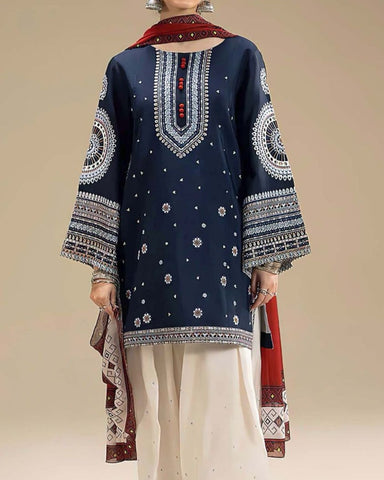 JAZMIN - 3PC LAWN EMBROIDERED SHIRT, TROUSER & DIAMOND DUPATTA - BRC 338