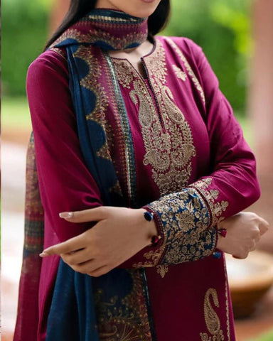 JAZMIN – 3PC LAWN LUXURY COLLECTION WITH DIAMOND DUPATTA