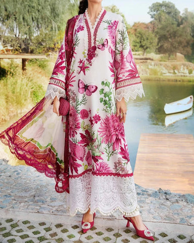 MARIA B - 3PC UNSTITCHED PRINTED LAWN DRESS | MPT-2510-A