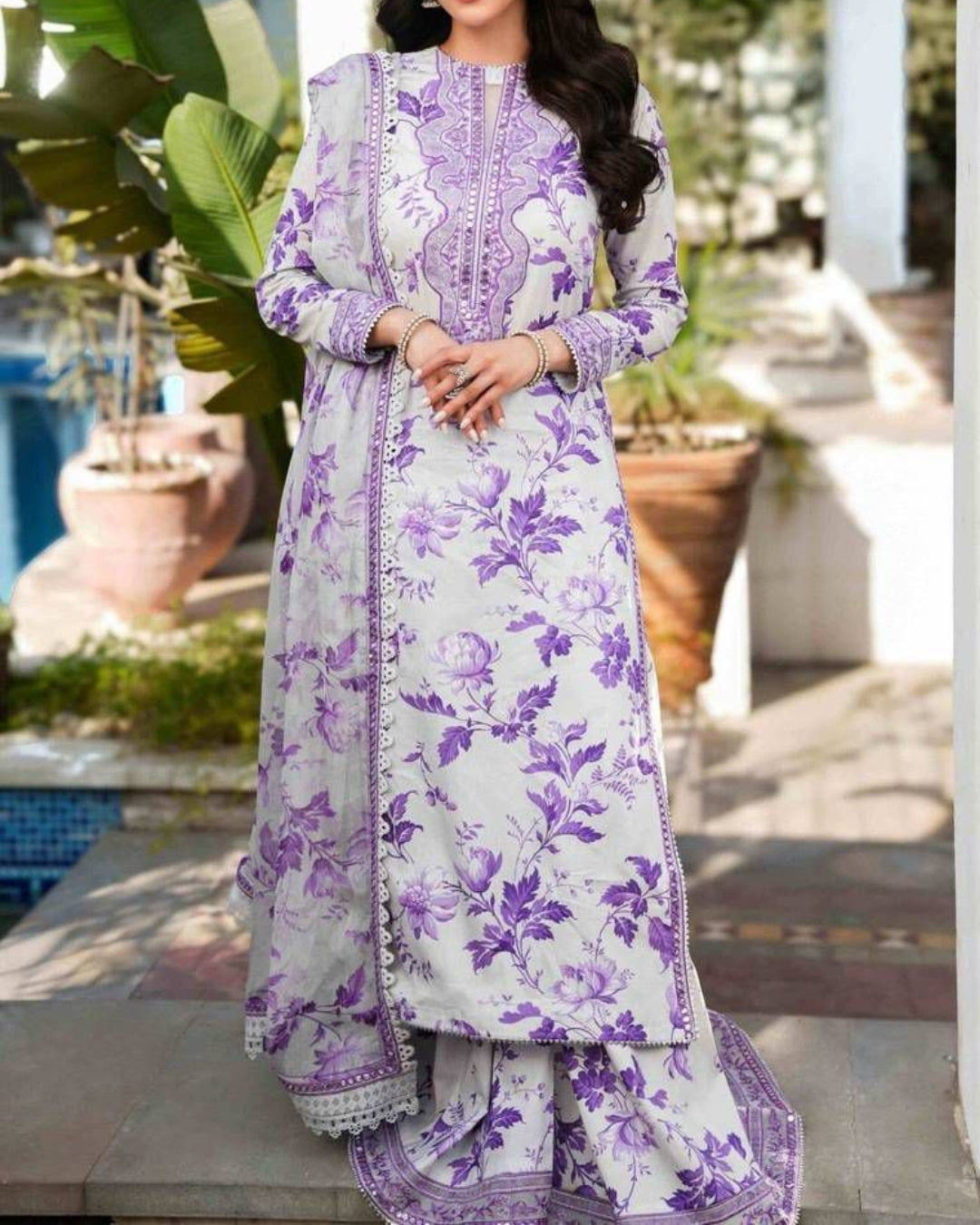ANEELA – 3PC LINEN EMBROIDERED SHIRT, TROUSER & DUPATTA