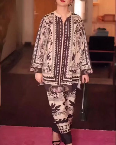 LULUSAR – 3PC SILK UNSTITCHED DIGITAL PRINTED SUIT