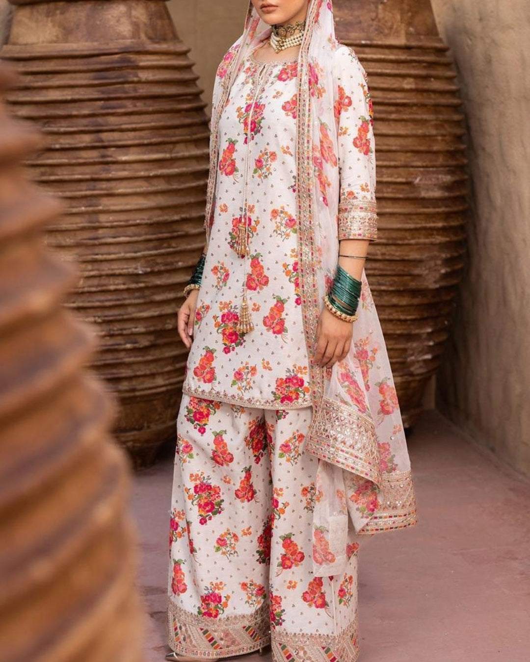 CHARIZMA – 3PC SHAMOZ SILK DIGITAL PRINTED & EMBROIDERED SUIT