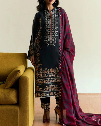COCO BY ZARA SHAHJAHAN – 3PC UNSTITCHED DHANAK DRESS