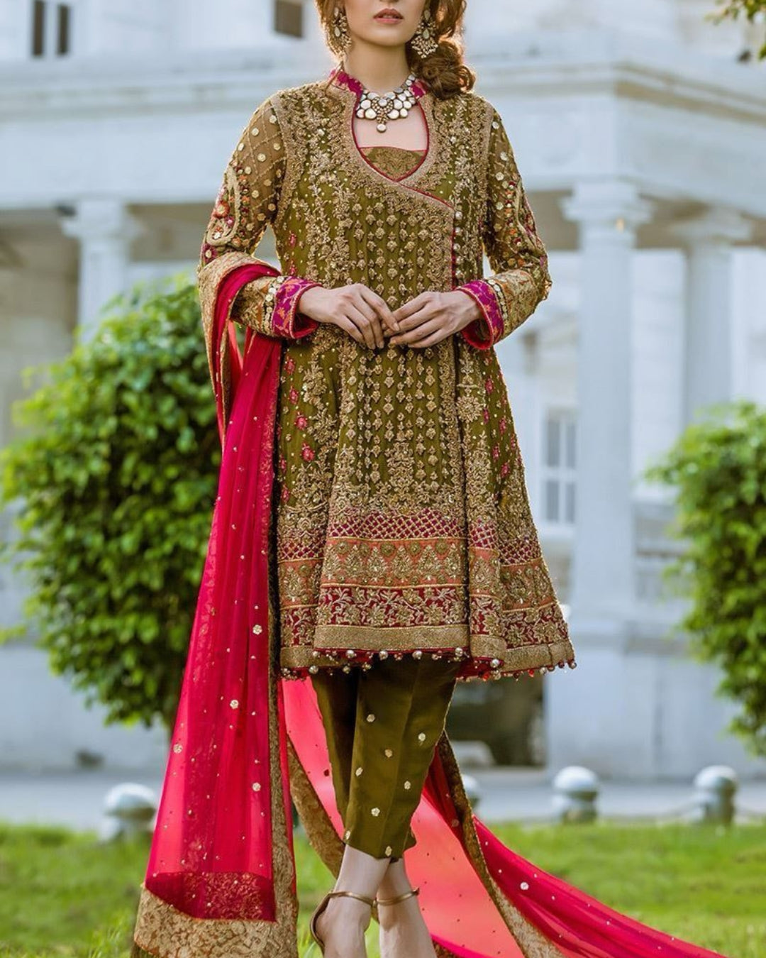 AISHA IMRAN – 3PC CHIFFON EMBROIDERED SUIT WITH SEQUENCE & HANDWORK