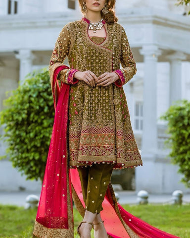 AISHA IMRAN – 3PC CHIFFON EMBROIDERED SUIT WITH SEQUENCE & HANDWORK