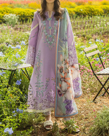 MUSHQ – 3PC LAWN LUXURY COLLECTION WITH VOIL DIAMOND DUPATTA - 0570