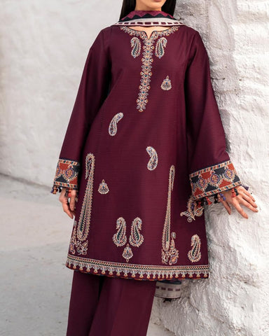 JAZMIN – 3PC DHANAK EMBROIDERED DRESS
