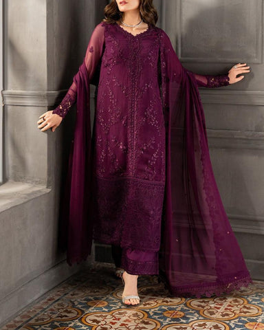 AZURE – 3PC CHIFFON FULLY HEAVY EMBROIDERED LUXURY SUIT