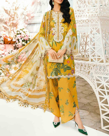 MARIA.B – 3PC LAWN EMBROIDERED SHIRT, TROUSER & PRINTED LAWN DUPATTA