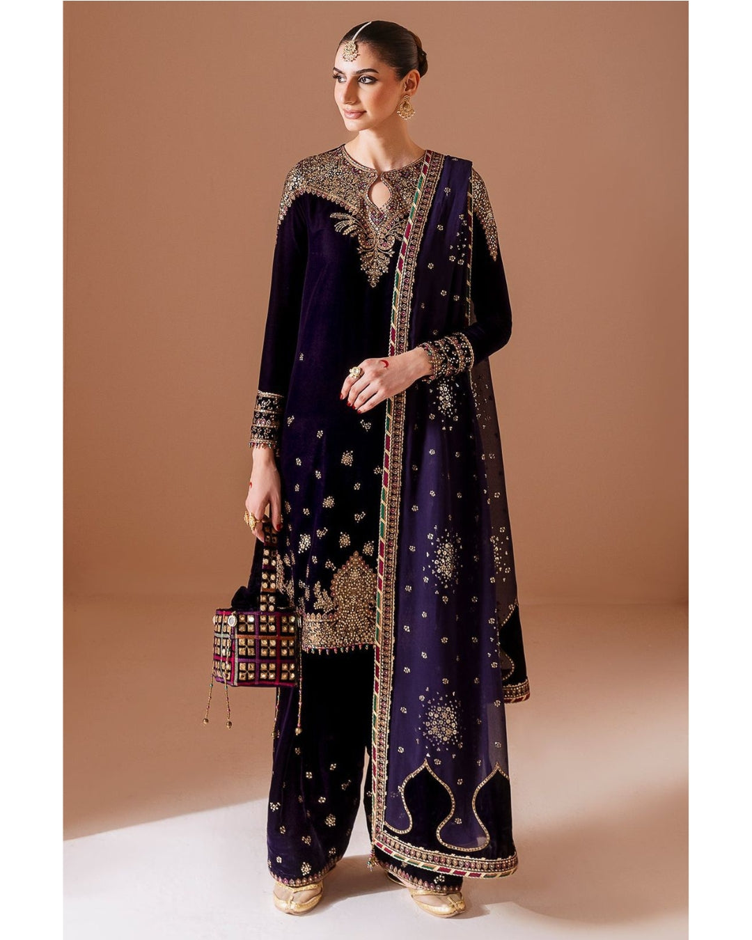 JAZMINE CHANDNI – 3PC VELVET EMBROIDERED SHIRT, TROUSER & DUPATTA – (CHANDNI)