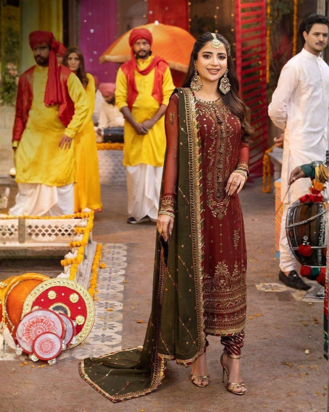 ASIM JOFA – 3PC CHIFFON HEAVY EMBROIDERED SHIRT, DUPATTA & MALAI TROUSER