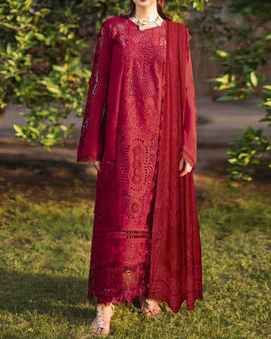ZARASHAHJAHAN – 3PC LAWN LUXURY COLLECTION WITH DIAMOND VOIL DUPATTA