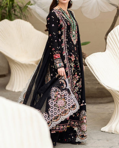 QALAMKAR – 3PC LAWN EMBROIDERED SHIRT, TROUSER & EMBROIDERED KHADI NET DUPATTA – BRC 1239