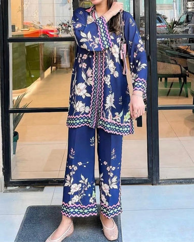 ULUSAR – 3PC SILK UNSTITCHED DIGITAL PRINTED SUIT