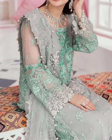ELAF . LUXURY ORGANZA 3 PIECE UNSTITCHED EMBROIDERED LAWN SUIT | WD-1