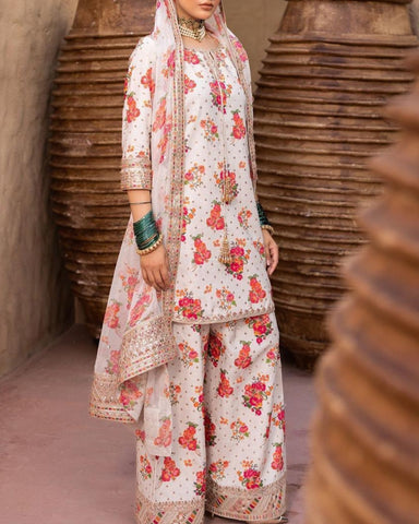 CHARIZMA – 3PC SHAMOZ SILK DIGITAL PRINTED & EMBROIDERED SUIT