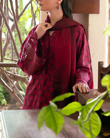 BAROQUE – 3PC DHANAK UNSTITCHED DIGITAL PRINTED SUIT