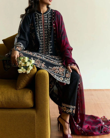 COCO BY ZARA SHAHJAHAN – 3PC UNSTITCHED DHANAK DRESS
