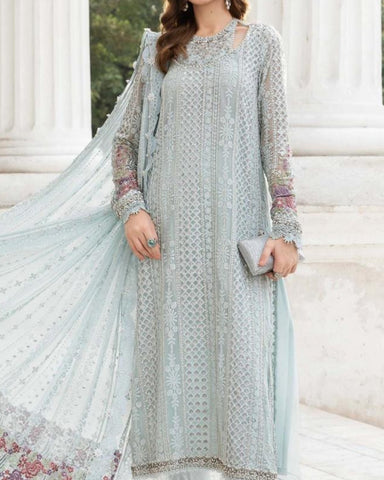 MARIA B – CHIFFON 3PC UNSTITCHED EMBROIDERED DRESS