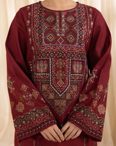 SAPPHIRE – DHANAK UNSTITCHED 3PC EMBROIDERED SHIRT, TROUSER & SHAWL
