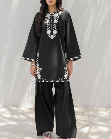 CHARIZMA – 3PC DHANAK UNSTITCHED HEAVY EMBROIDERED SUIT WITH 4-SIDE EMBROIDERED SHAWL