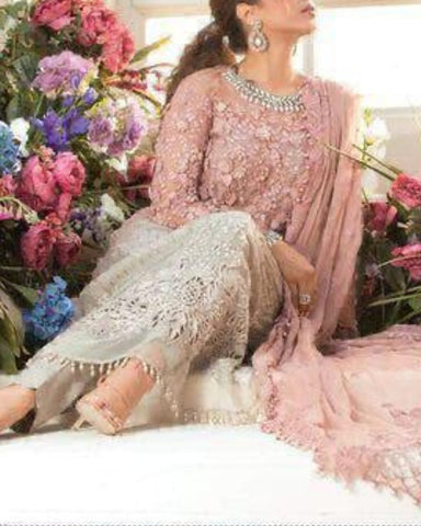 MARIA B – 3PC WEDDING EDITION CHIFFON TIE & DYE EMBROIDERED SUIT – MD 963